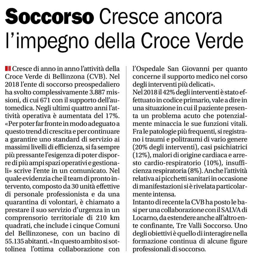 Corriere del Ticino.04.05.2019
